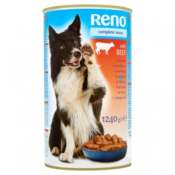Reno konzerva kousky hovězí pro psy 1,24kg