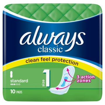 Always vložky classic standard 10ks (size 1)