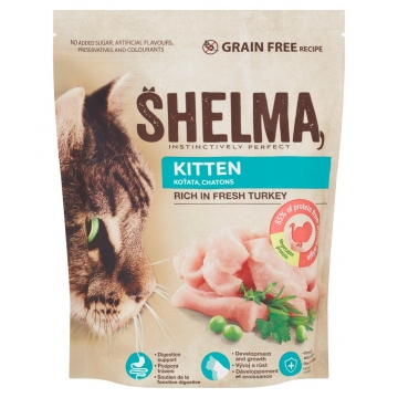Shelma Junior bezobilné granule s čerstvým krůtím pro koťata 750 g