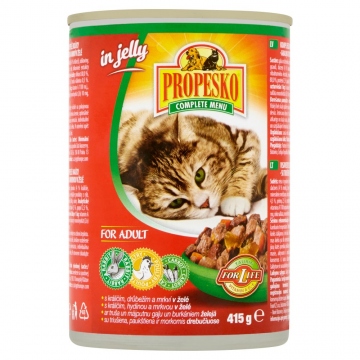 Propesko kousky s králičím, drůbežím a mrkví v želé 415g