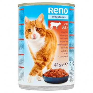Reno konzerva kousky hovězí pro kočky 415g