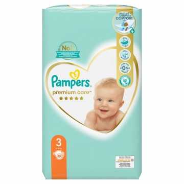 PAMPERS Premium Care 3 Midi 60ks