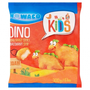 Nowaco Kids Dino obalovaný sýr eidam 6 ks 300g mraz.