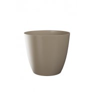 Obal na květináč plastový ELLA 15 cm lesklý hnědošedý