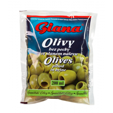 Giana olivy zelené bez pecky 195g sáček