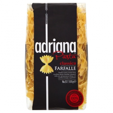 Adriana těstoviny semolinové farfalle 500g
