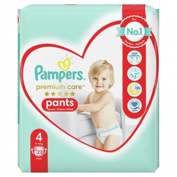 Pampers Premium Care 4 (9-15 kg) kalhotkové plenky Carry Box 22 ks
