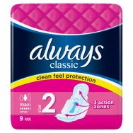 Always vložky classic wings maxi 9ks (size 2)