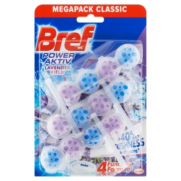 Bref Power Aktiv Lavender Field tuhý WC blok 3 x 50g
