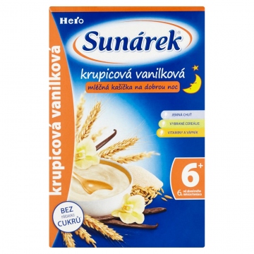 Sunárek mléčná krupicová kaše na dobrou noc vanilková 225 g