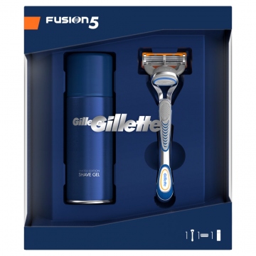 Gillette Fusion5 Holicí Strojek + Sensitive Gel Na holení Dárkové Balení