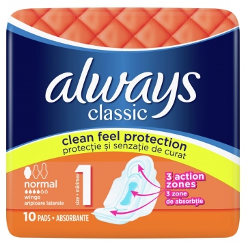 Always vložky classic wings normal 10ks (size1)