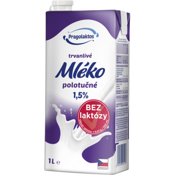 Pragolaktos Trvanlivé mléko bez laktózy 3,5% 1L