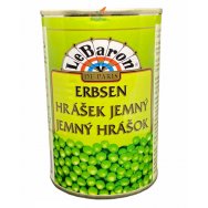 LeBaron Hrášek jemný 400g plech