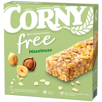 Corny free tyčinek bez cukru lískové ořechy (6x20g) 120g