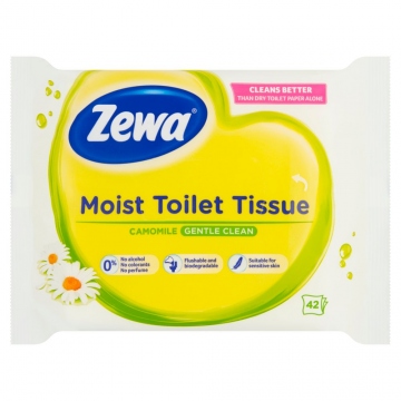 Zewa moist vlhčené toaletní ubrousky natural camomile 42ks