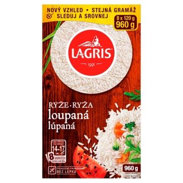 Lagris Rýže dlouhozrnná 8 varných sáčků 960g