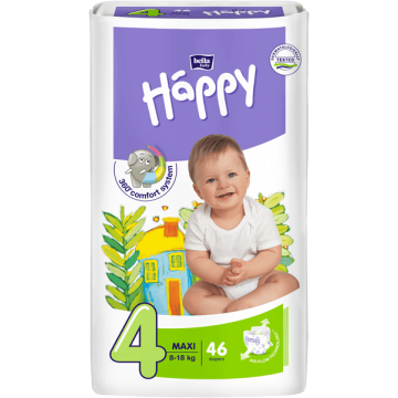Bella Happy Maxi (4) 8-18kg jednorázové pleny 46 ks