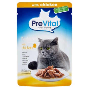 PreVital Naturel kapsička pro kočky kuřecí 85g