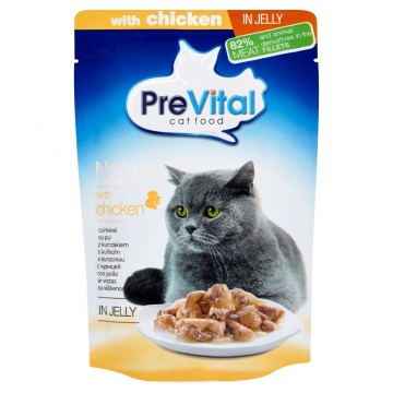 PreVital Naturel kapsičky pro kočky 85g kuře v omáčce