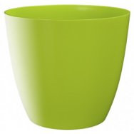 Obal na květináč ELLA plastový lesklý zelený 13 cm