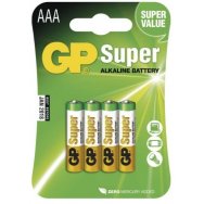 GP alkalická baterie 1,5V AAA (LR03) Super 4ks blistr