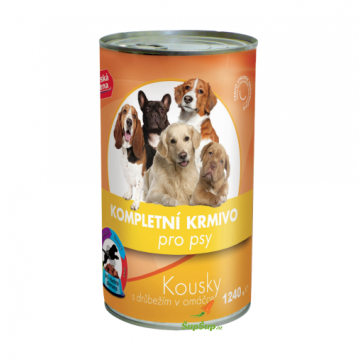 česká cena kompletní krmivo pro psy kuřecí 1240g