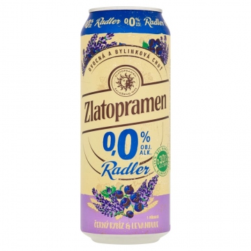 Zlatopramen radler černý rybíz & levandule 0,5l plech