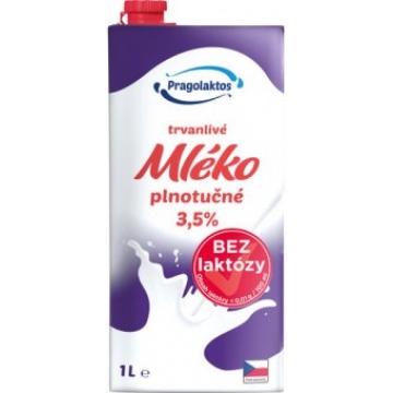 Pragolaktos Trvanlivé mléko bez laktózy 3,5% 1L