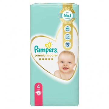 PAMPERS Premium Care 4 (9-14kg) Maxi 52ks