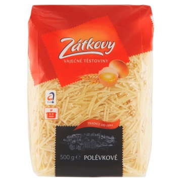 Zátkovy Vaječné Těstoviny Polévkové nudle 500g