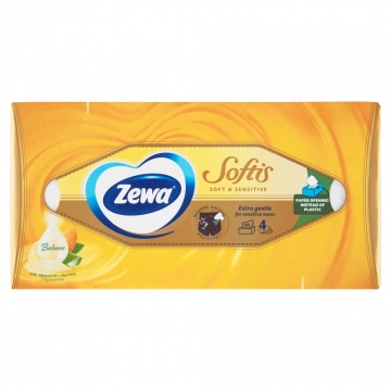 Zewa papírové kapesníky BOX 80 ks 4-vrstvé Soft & Sensitive