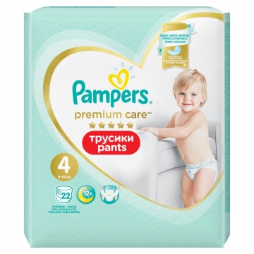 Pampers Premium Care 4 (9-15 kg) kalhotkové plenky Carry Box 22 ks