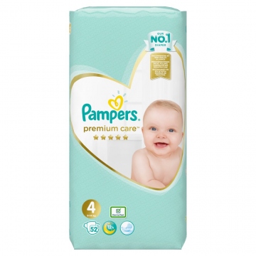 PAMPERS Premium Care 4 (9-14kg) Maxi 52ks