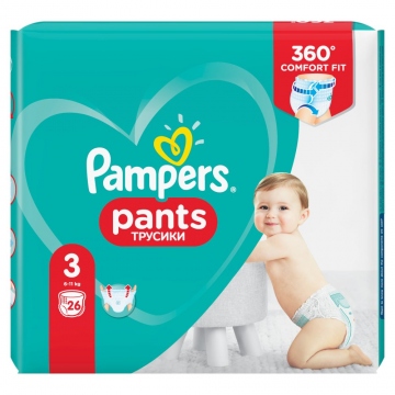 Pampers Pants 3 Midi 6-11 kg plenkové kalhotky 26 kusů