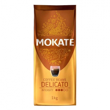 Mokate coffee delicato 100% arabica pražená zrnková káva 1 kg
