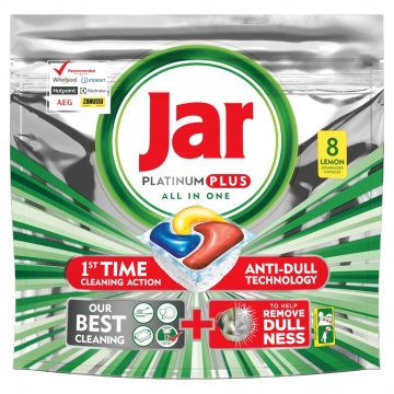 JAR Platinum Plus Lemon 8 ks Kapsle Do Automatické Myčky Nádobí