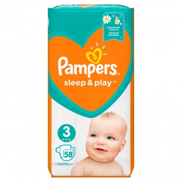 Pampers Plenky Sleep&play 3 Midi 4-9kg 58ks
