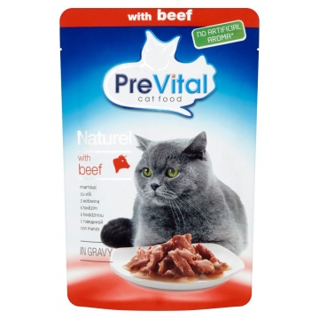 PreVital Cat Naturel kapsička s hovězím 85 g