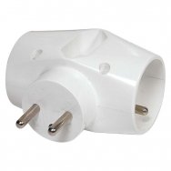 EMOS Zásuvka rozbočovací 2 x kulatá, 1 x plochá, P0023 bílá (ADAPTOR)