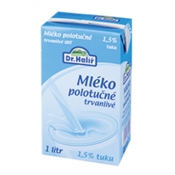 Dr. Halíř Trvanlivé polotučné mléko (1,5%) 1L