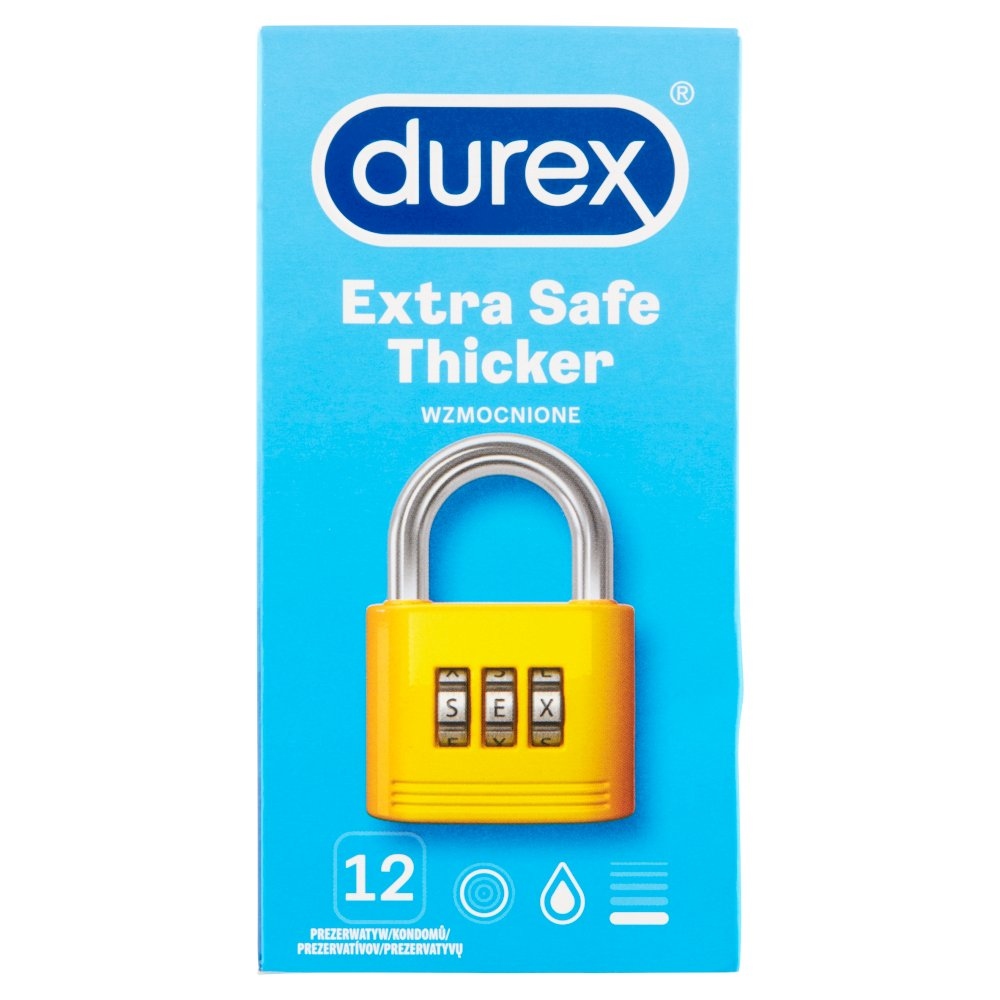 Durex kondomy Extra Safe Thicker, 12 ks