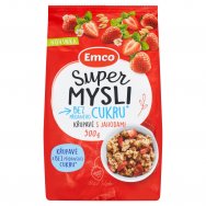 Emco Super Mysli bez cukru křupavé s jahodami 500g