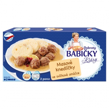 Dobroty Babičky Kláry Masové knedlíčky 450g ve svíčkové omáčce mraž.