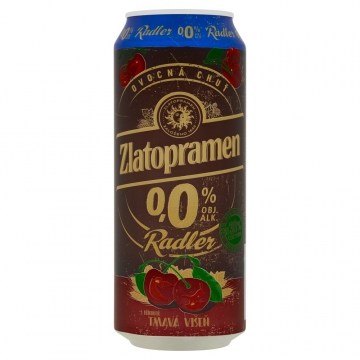Zlatopramen Radler 0,0% Tmavá višeň plech 500nl