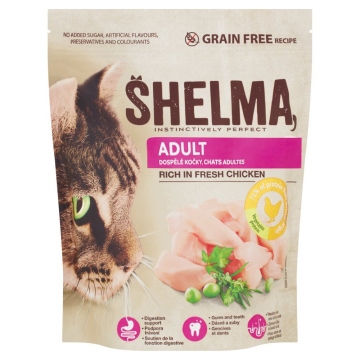 Shelma Adult bezobilné granule s čerstvým kuřecím pro dospělé kočky 750 g