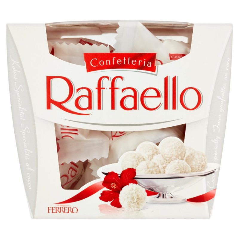 Ferrero Raffaello  150g Oplatka s náplní a celou mandlí zdobená strouhaným kokos