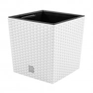Květináč RATO LOW + vklad bílý 20cm -s449