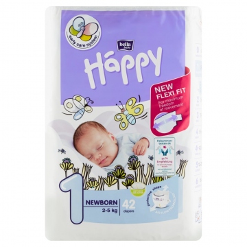 Bella Happy (1) New Born dětské pleny 2-5kg 42ks