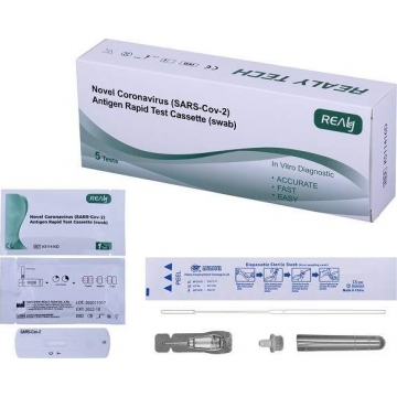 RealyTech Antigenní Rapid test, výtěr z nosohltanu COVID-19 5ks